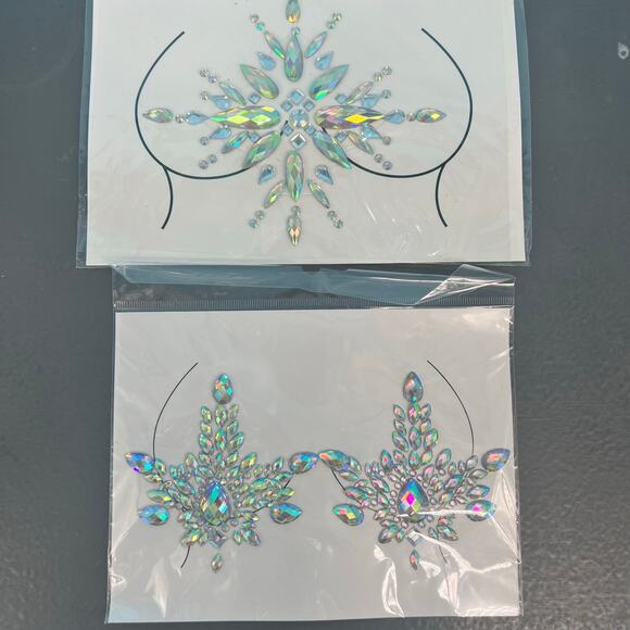 Bedazzled Festival Pasties and Chest Ornaments Set - Picture 1 of 3